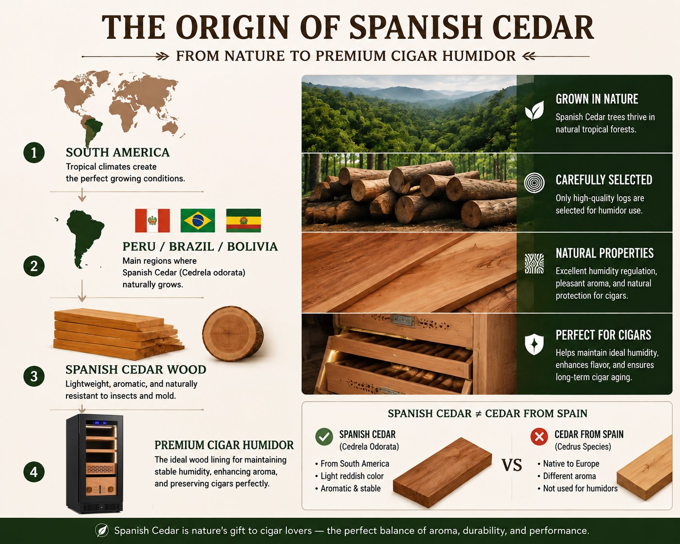 Why Spanish Cedar Wood Is the Best Choice for Cigar Humidors?