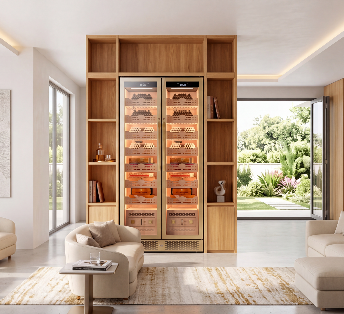 BALANS Large Cigar Humidor Cabinets: Age Cigars for Better Whisky and Coffee Pairings