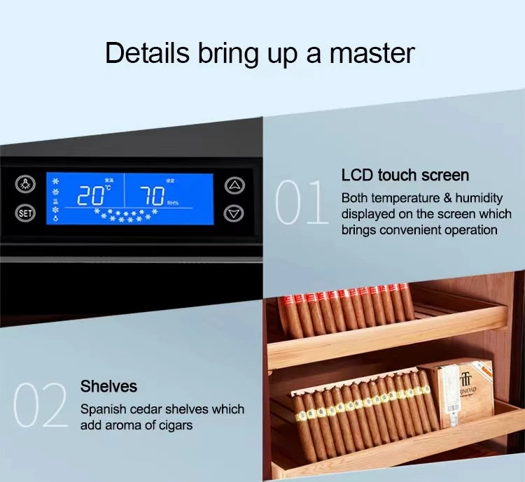 Raching Cigar Cabinet C150A Compressor Constant Temperature and Humidity Cedar Wood Household Cigar Box Moisturizing Cabinet
