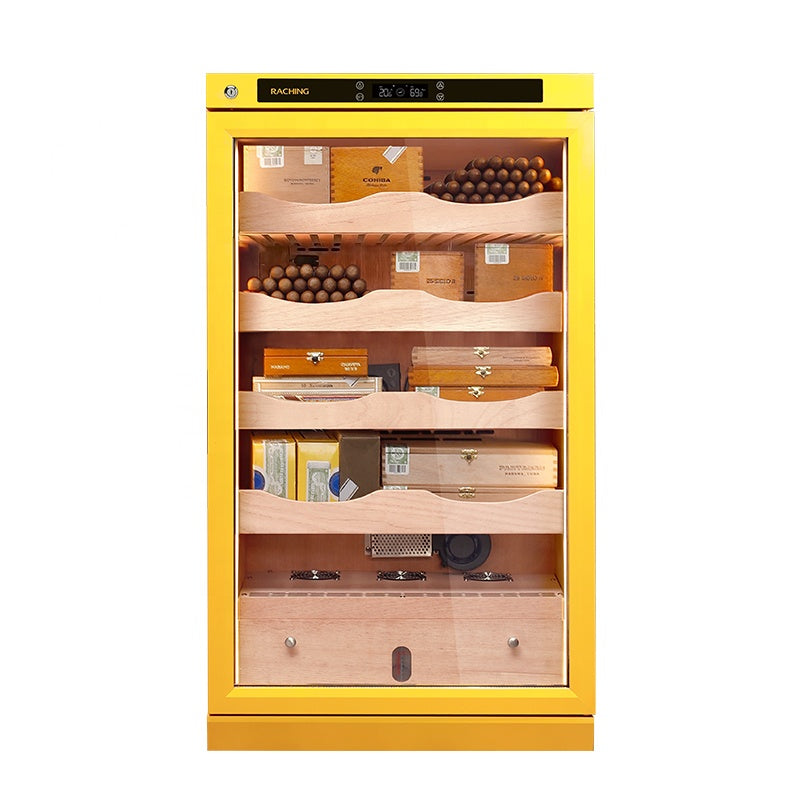Raching W23A Silver Stainless Steel Electronic Cigar Humidor 4 Shelves for 1000pcs Cigars Storage