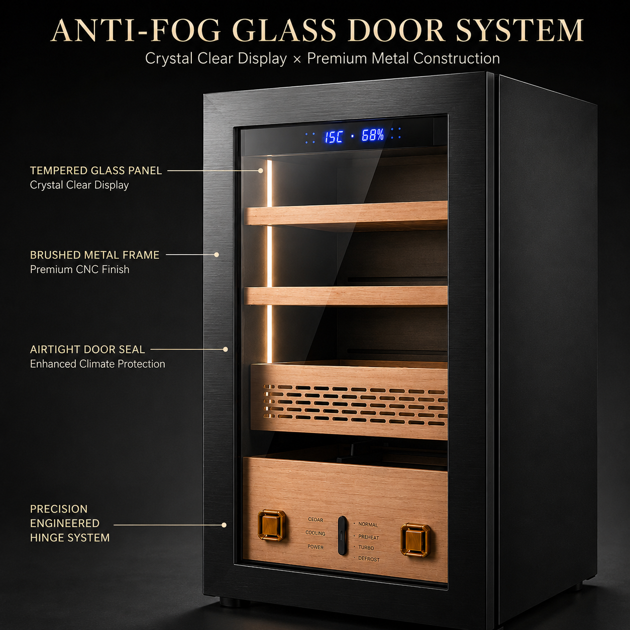 Balans BX-78 68L Aluminum Interior smart control Humidor | 80-150 Count