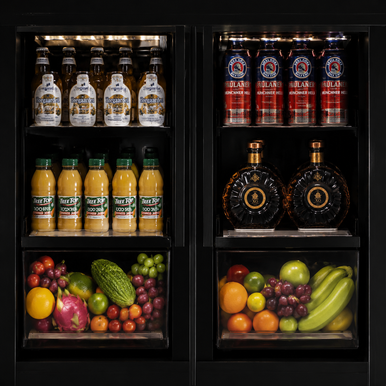 BALANS BJ-635WD Double Door Wine & Beverage Cooler | 300L Dual Zone Cabinet