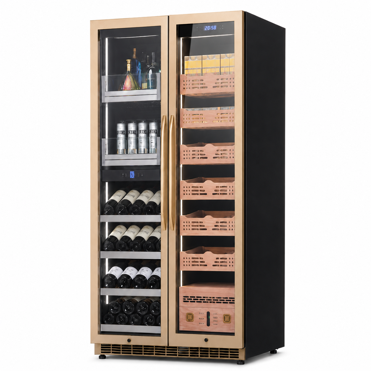 BALANS BX-680 tri-zone wine cigar and beverage cabinet