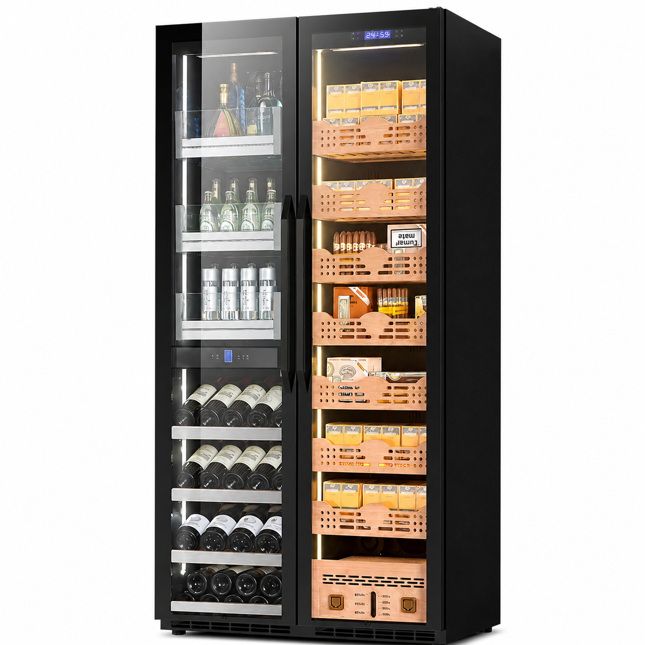 BALANS BX-735 Wine & Cigar Cabinet with Spanish Cedar Humidor | 545–760L