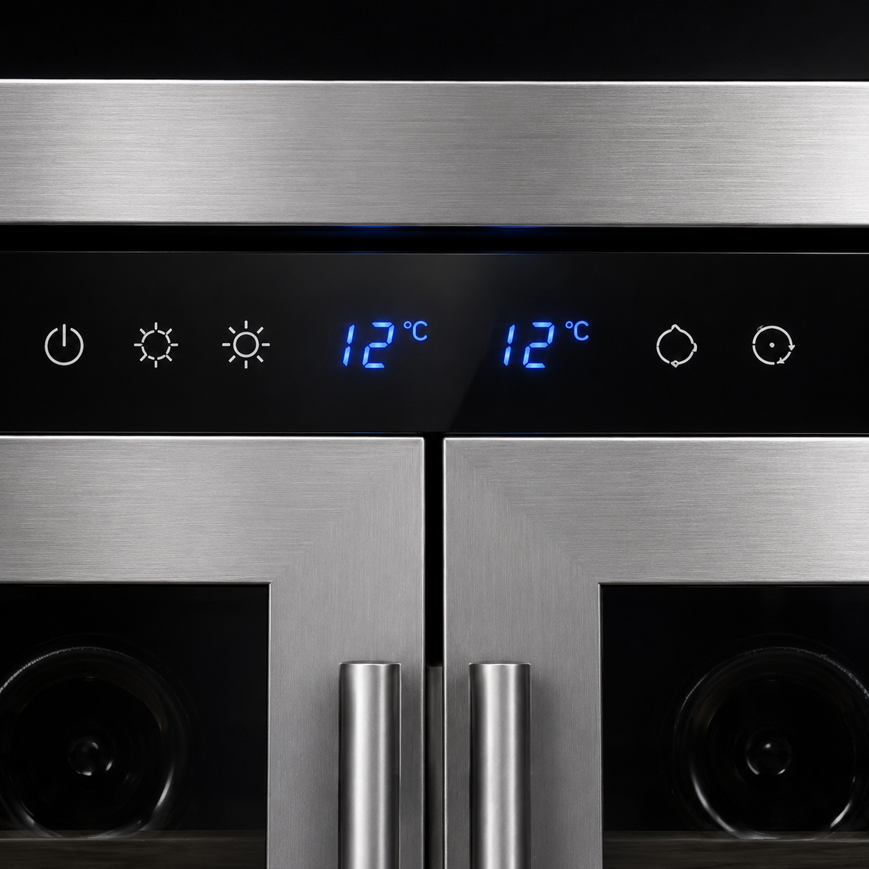 BALANS JC-110WD Premium Stainless Steel Dual-Zone Wine Cooler Refrigerator 40 Bottles with Dual Low-E Glass Doors