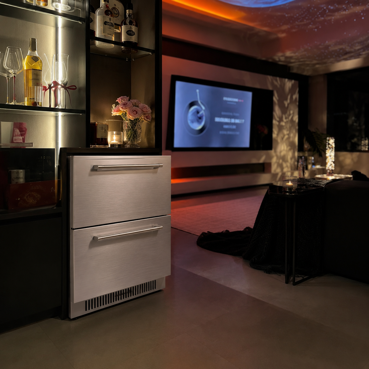BALANS BC-145WS 154 Can Double Drawer Beverage Cooler | Built-In Stainless Steel Refrigerator