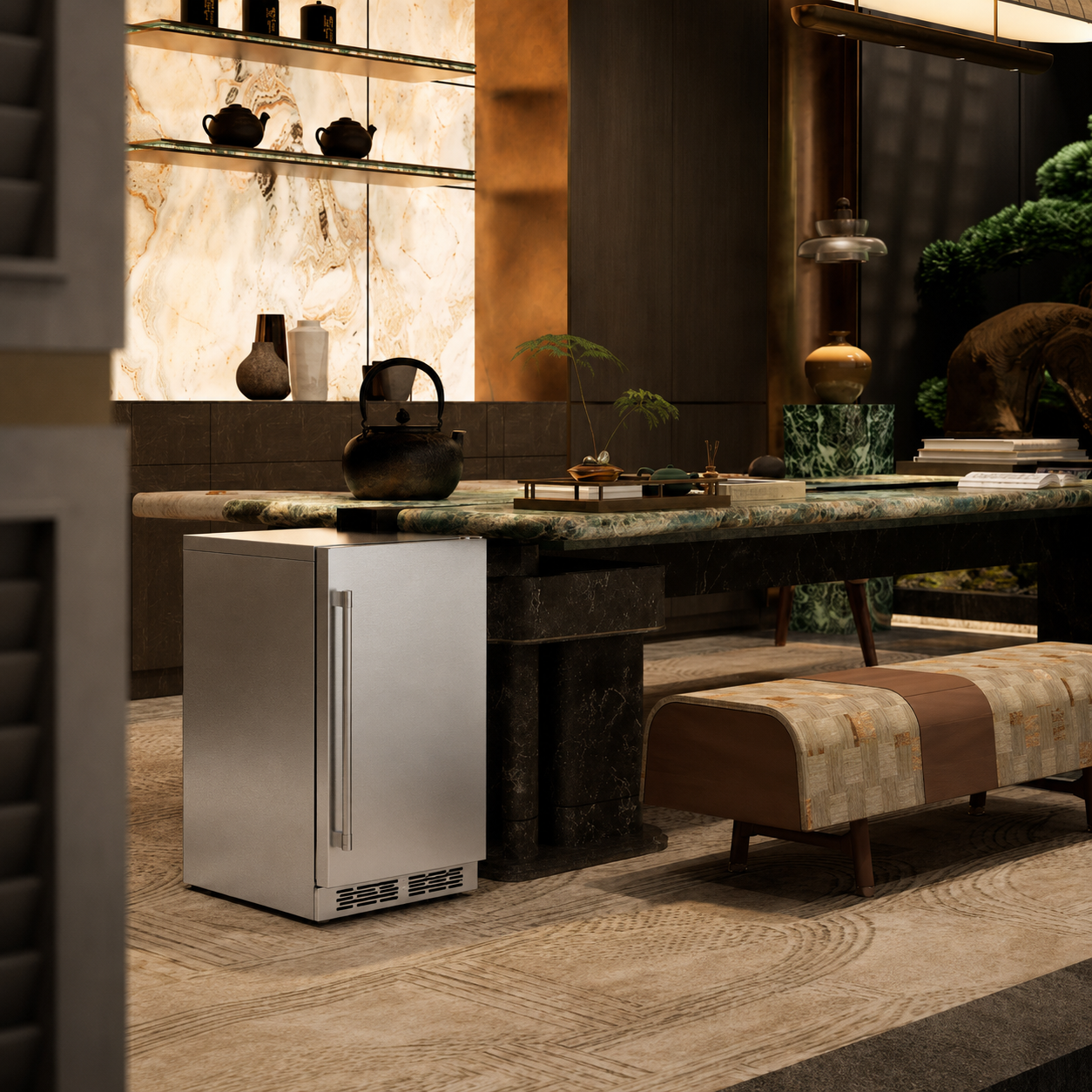 BALANS BC-96WS Premium Stainless Steel Built-In Beverage Refrigerator with Compressor Cooling