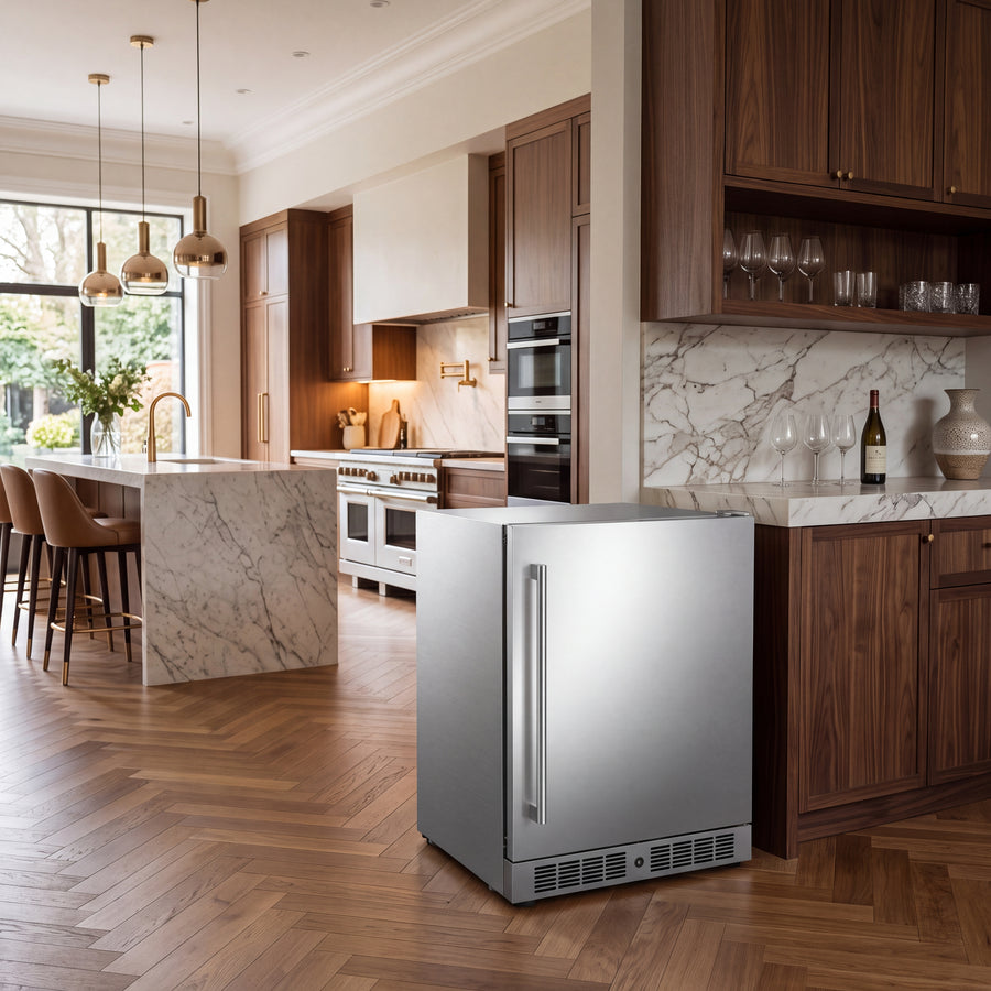BALANS BD-130WS 130L Built-In Beverage Refrigerator & Freezer | 60-Bottle Stainless Steel Cabinet