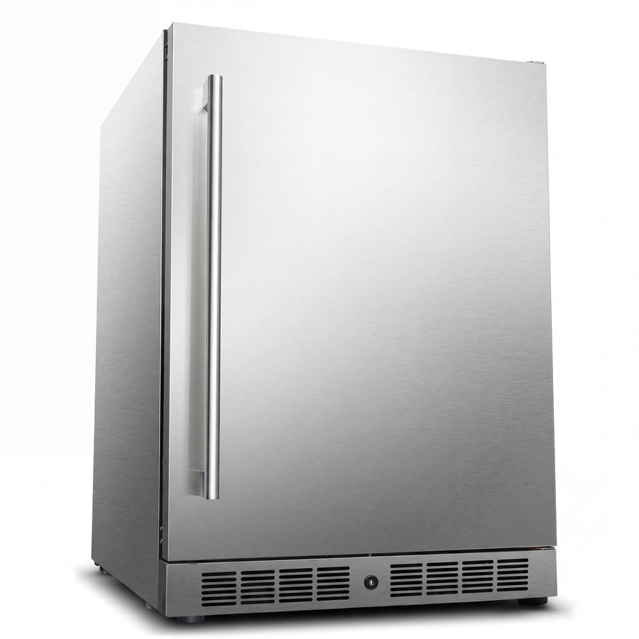 BALANS BD-130WS 130L stainless steel built-in beverage refrigerator and freezer with solid door and front ventilation grille