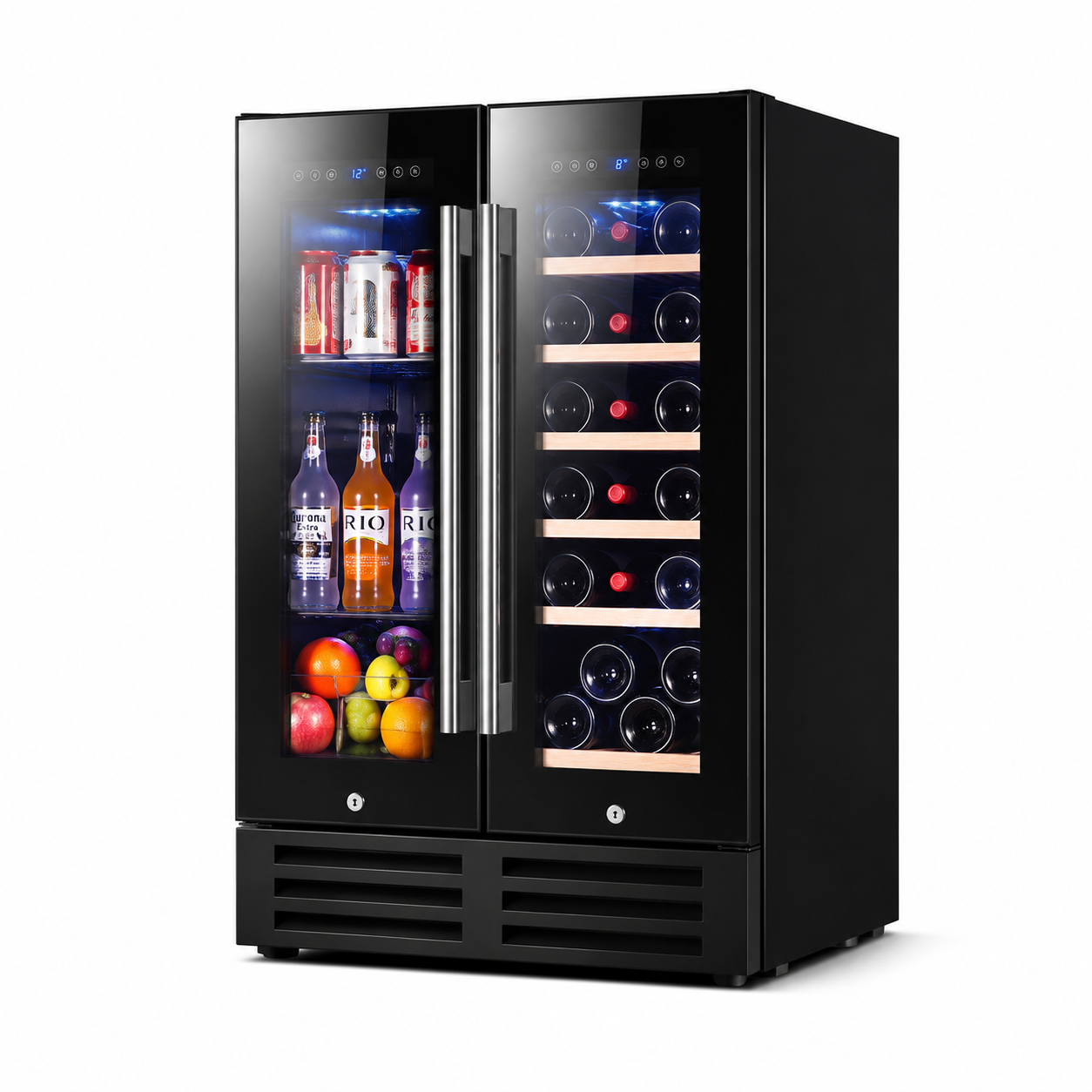 BALANS BJ-110WD Premium Built-In Wine & Beverage Cooler with Dual-Zone Temperature Control and Compressor Cooling
