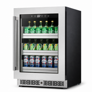 BALANS BJ-145WS 140L Stainless Steel Beverage Cooler | Heated Glass Door Built-In Refrigerator