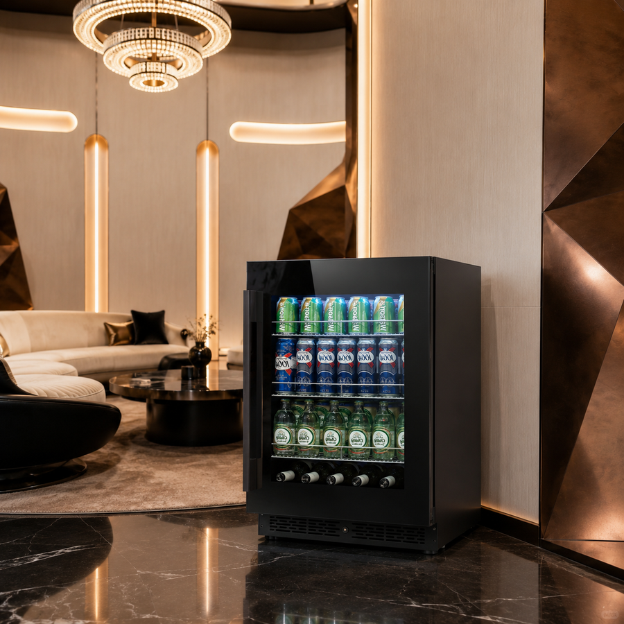 BALANS BJ-130WS/140WS 154 Can Beverage Cooler | Stainless Steel Built-In Drink Refrigerator