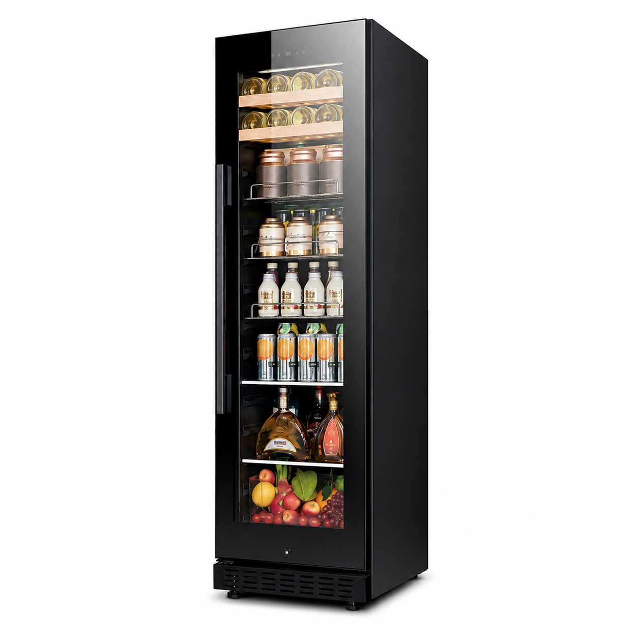 BALANS BJ-188WS Black Beverage Cooler | 150L Glass Door Drink Refrigerator