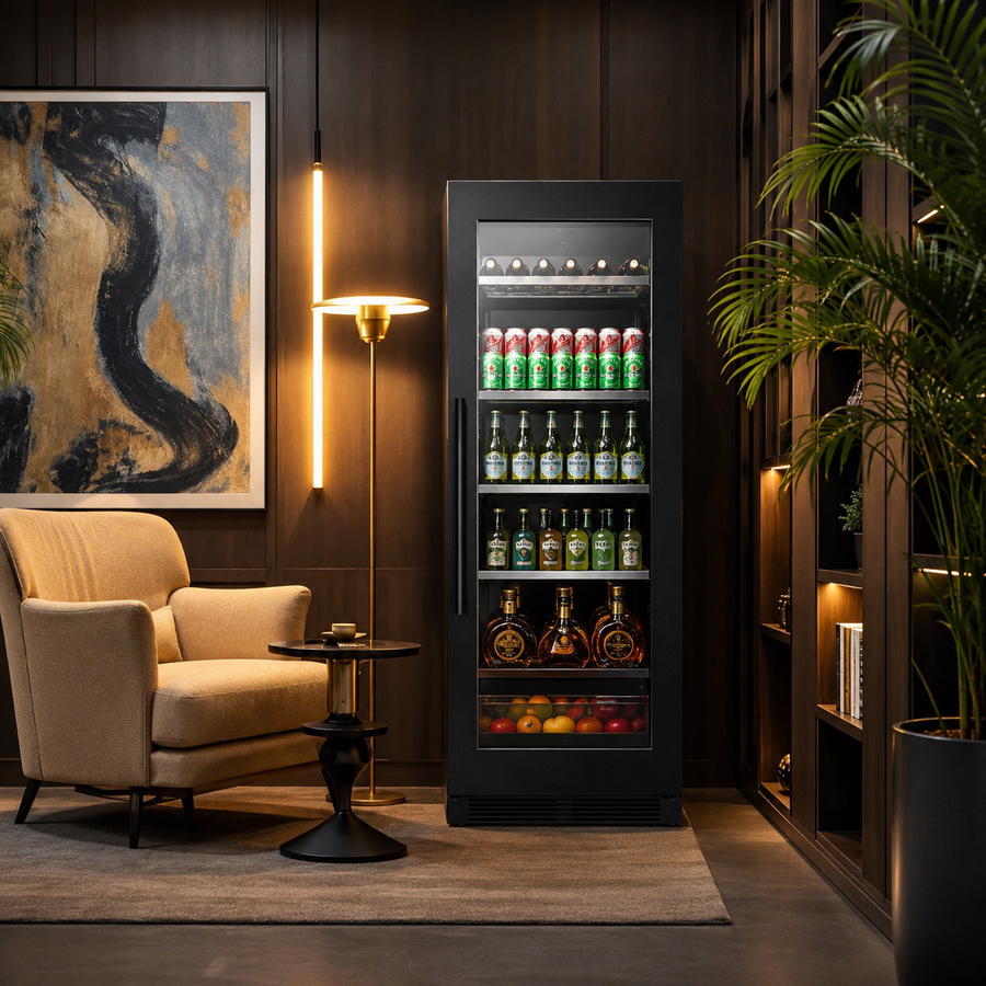 BALANS BJ-308WS 308L Black Stainless Steel Beverage Cooler | Drink Refrigerator
