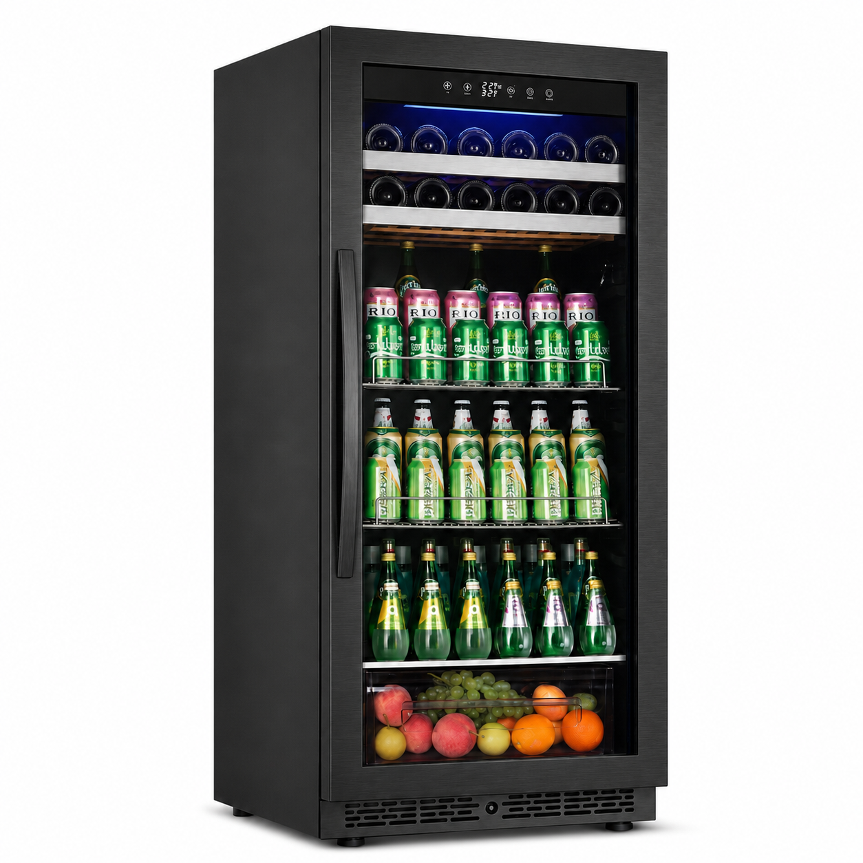 BALANS BJ-345WS 380L Silver Stainless Steel Beverage Cooler | Commercial Drink Refrigerator
