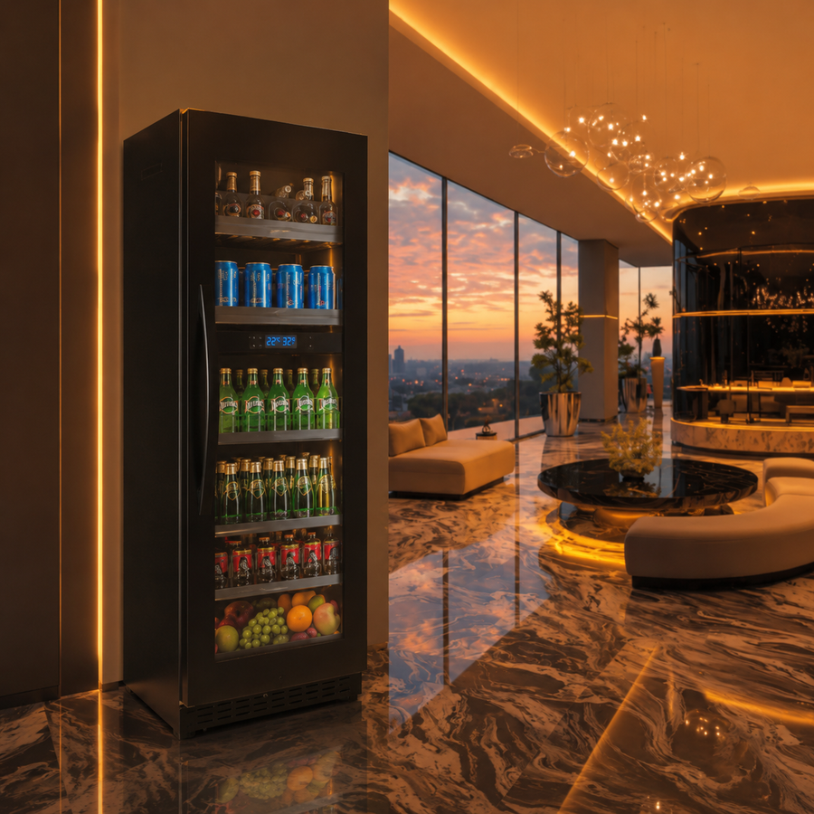 BALANS BJ-435WD Dual Zone Wine & Beverage Cooler | 338L Black Stainless Steel Cabinet