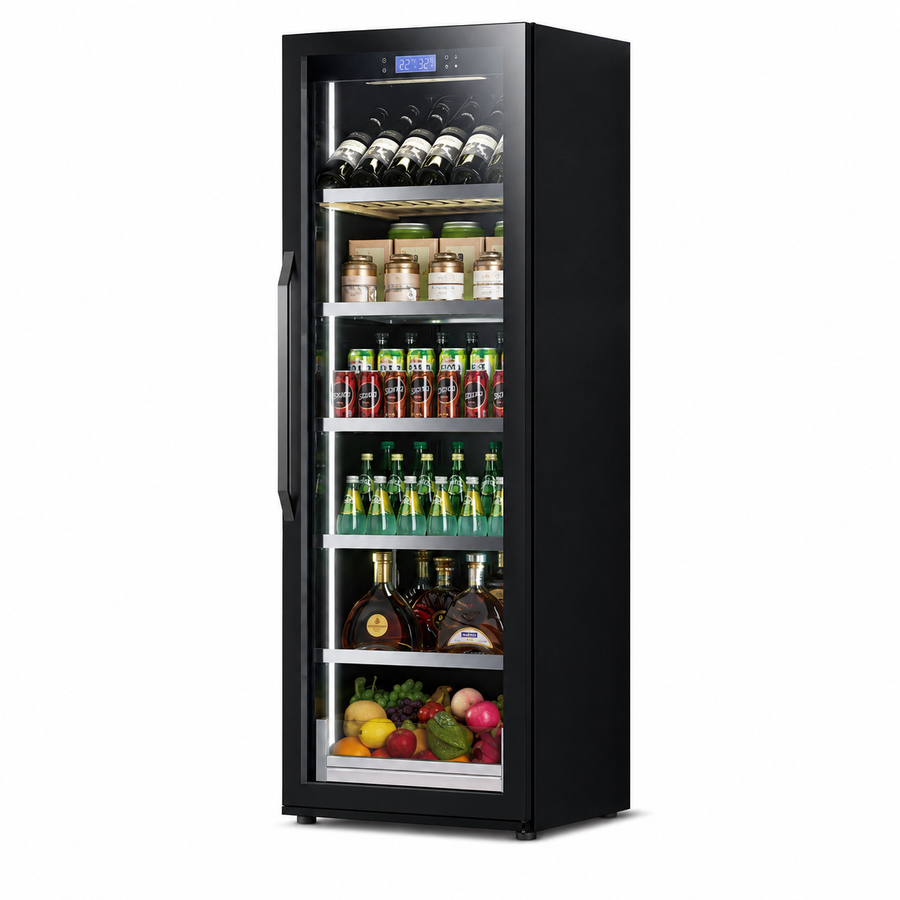 BALANS BJ-435WS 338L Black Stainless Steel Wine & Beverage Cooler | Built-In Drink Refrigerator