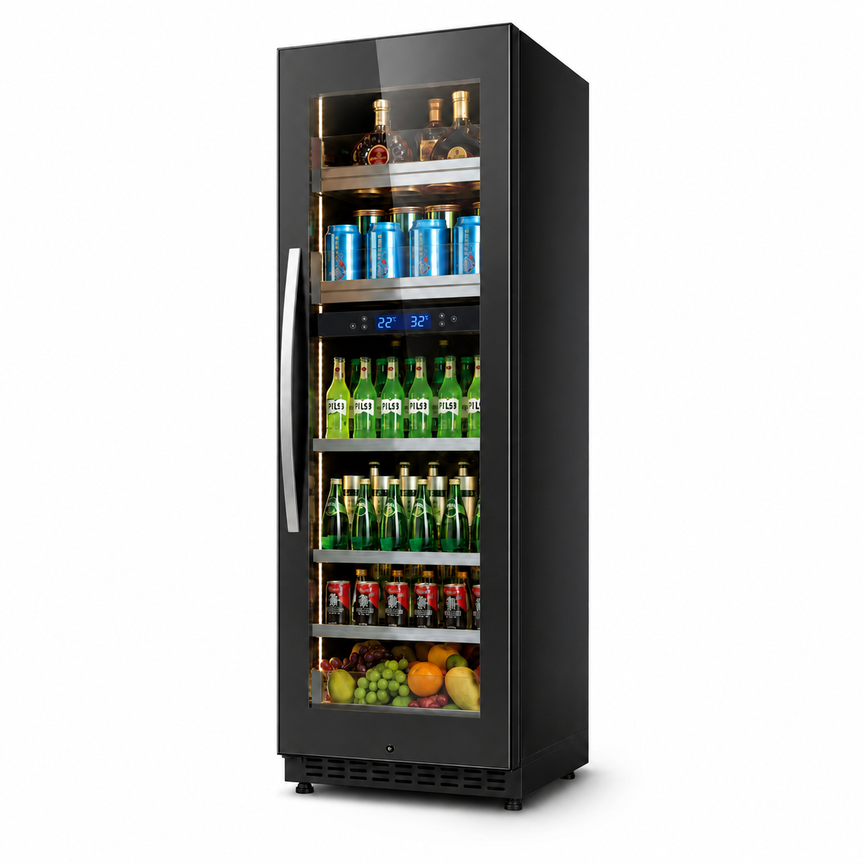 BALANS BJ-435WD Dual Zone Wine & Beverage Cooler | 338L Black Stainless Steel Cabinet