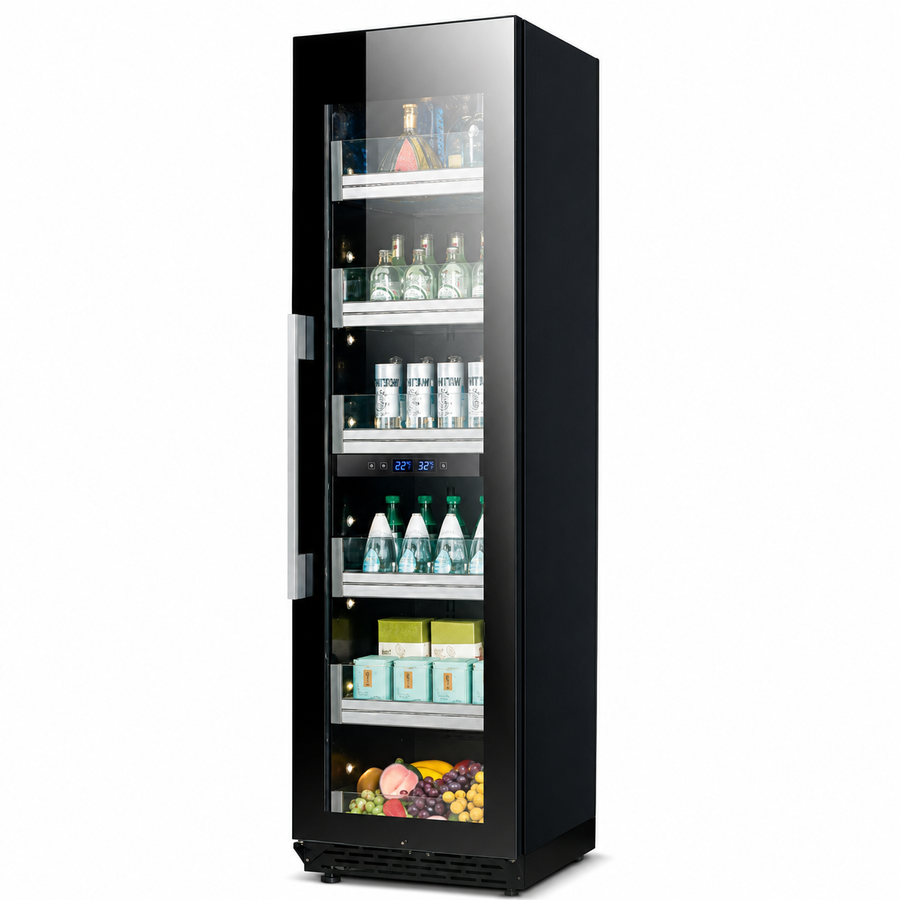 BALANS BJ-508WD Dual Zone Beverage Cooler | 270L/380L Black Stainless Steel Refrigerator