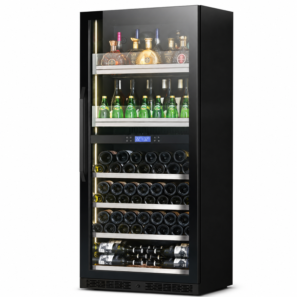 BALANS BJ-608WD Dual Zone Beverage Cooler | 475L Black Drink Refrigerator