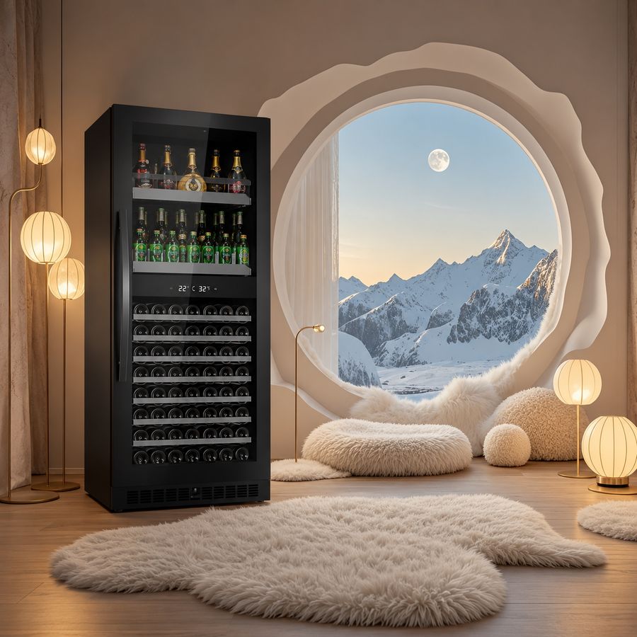 BALANS BJ-608WD Dual Zone Beverage Cooler | 475L Black Drink Refrigerator