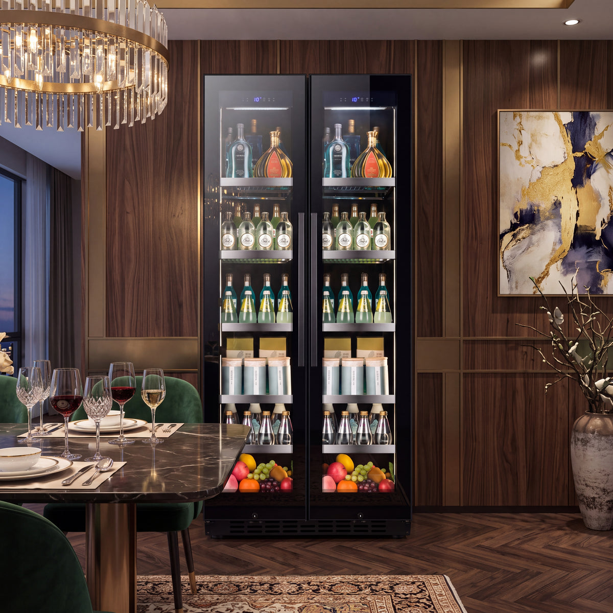 BJ-608WDA large wine and beverage fridge for home entertainment room