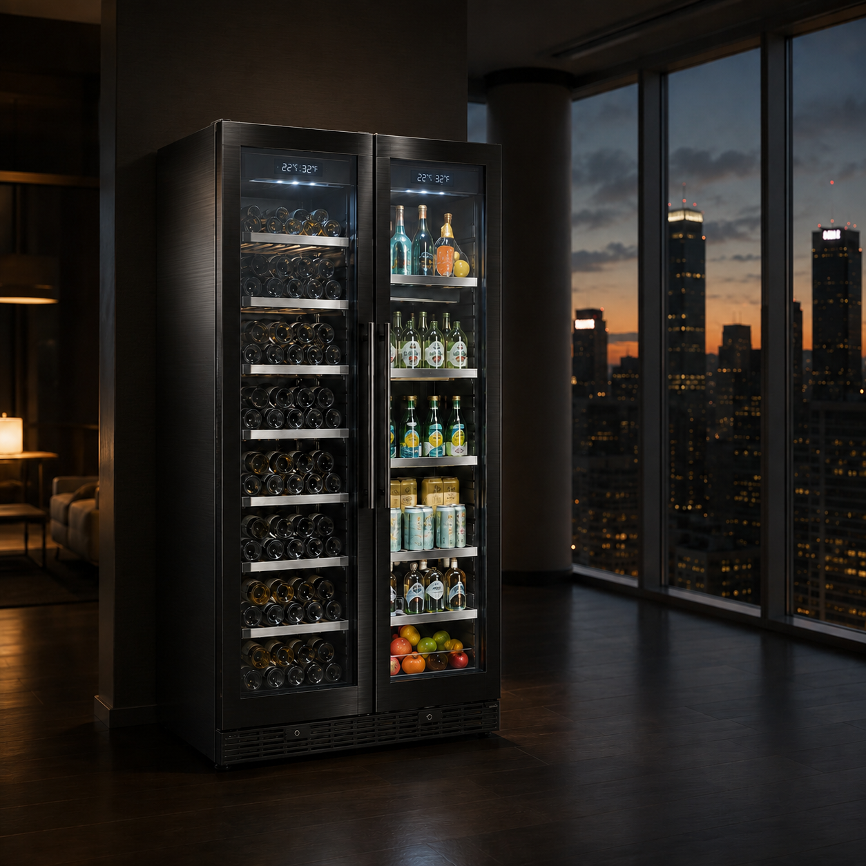 BALANS BJ-608WDA Dual Zone Wine & Beverage Cooler | 475L Built-In Cabinet