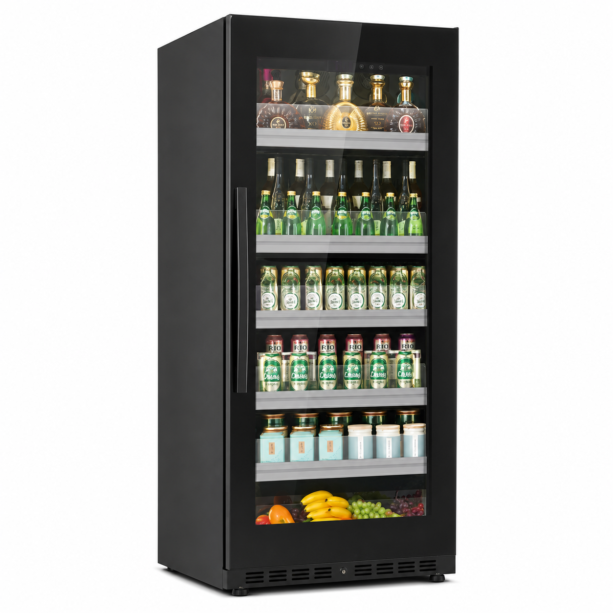 BALANS BJ-608WS 475L Black Beverage Cooler | Stainless Steel Beverage Cooler