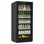BALANS BJ-608WS 475L Black Beverage Cooler | Stainless Steel Beverage Cooler