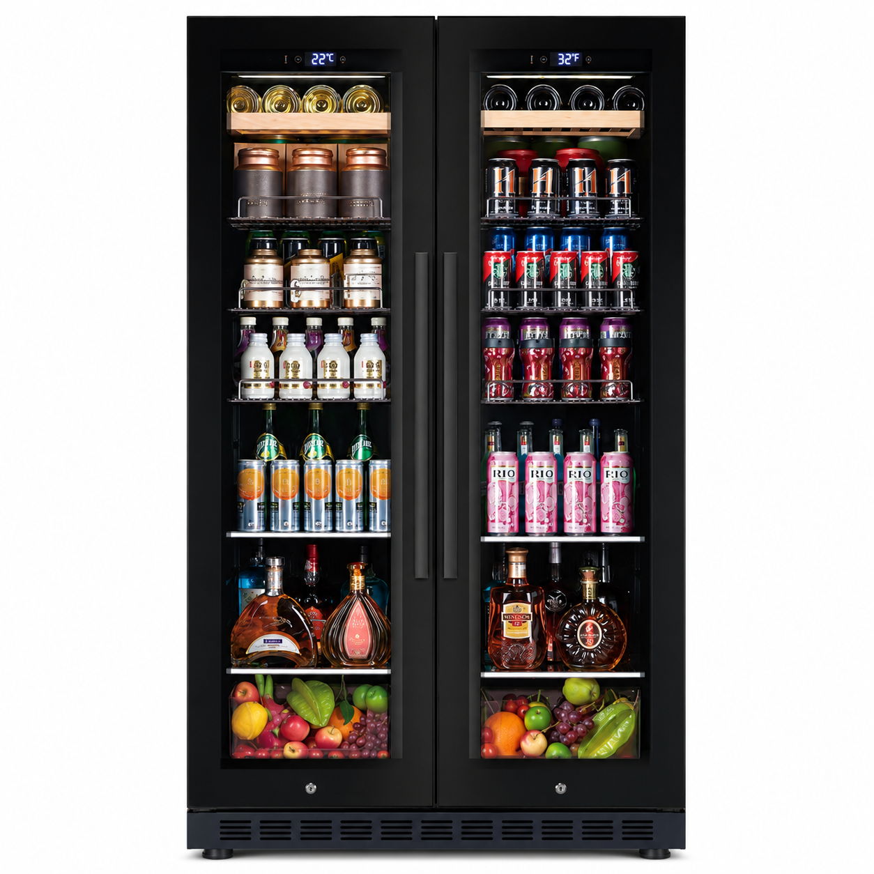 BALANS BJ-635WD Double Door Wine & Beverage Cooler | 300L Dual Zone Cabinet