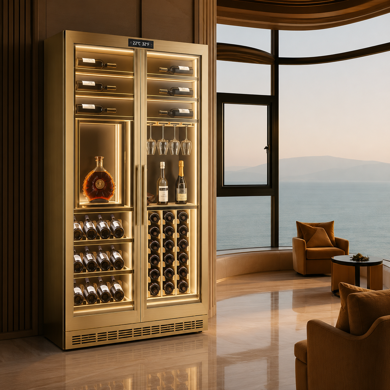 BALANS JC-808 Luxury Wine Storage Cabinet | 550L Double Door Wine Refrigerator
