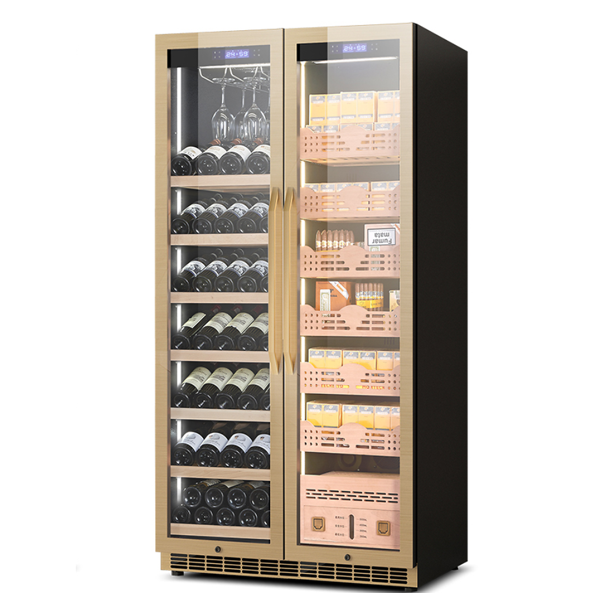 BALANS BX-680 dual-zone wine and cigar cabinet