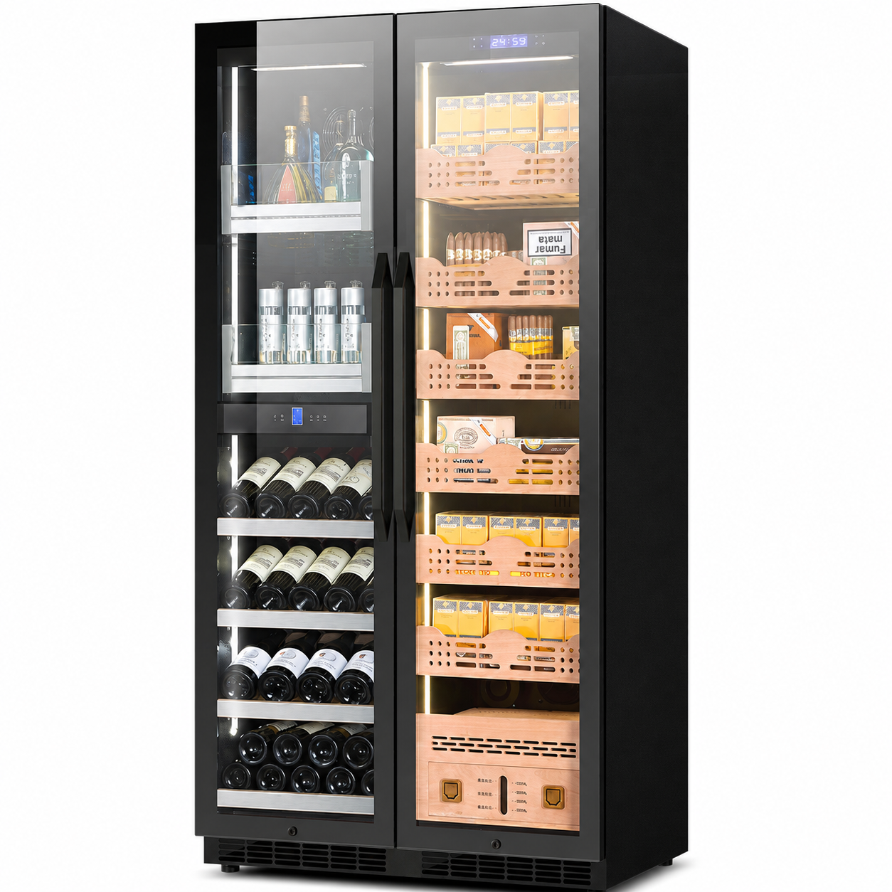 BALANS BX-680 tri-zone wine cigar and beverage cabinet
