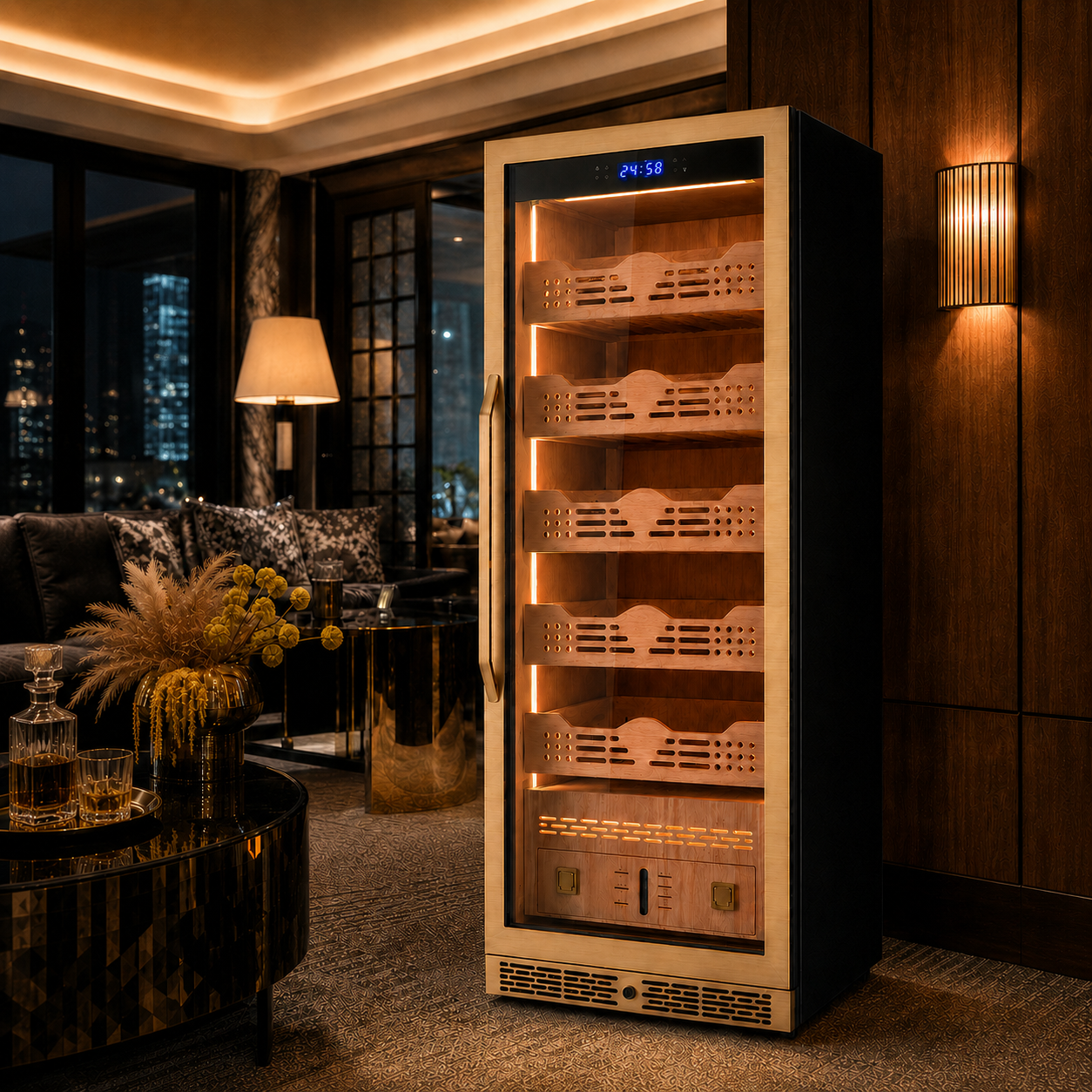 BXW-308A Single Door + Drawer Humidor