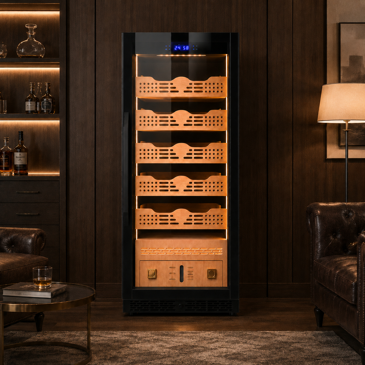 BXW-308A Single Door + Drawer Humidor
