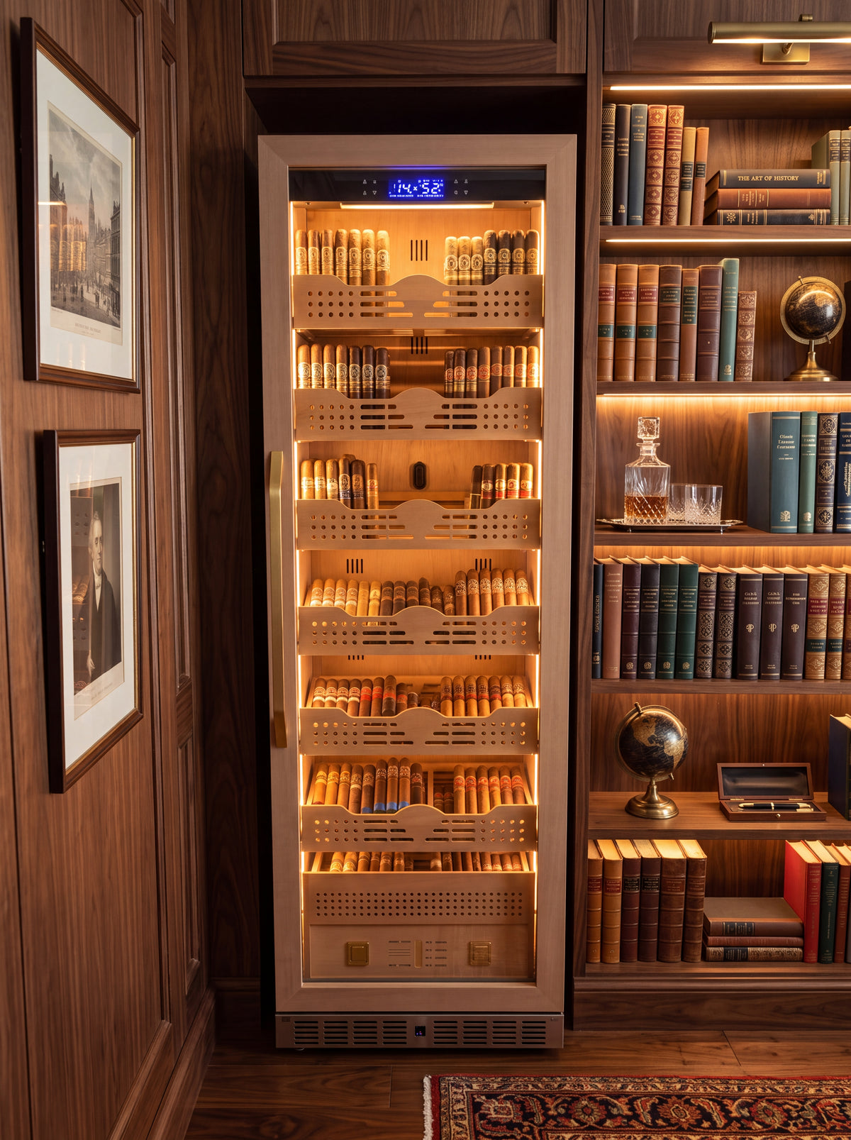 BALANS BXW-435 cabinet integrated into warm timber shelving in a private office