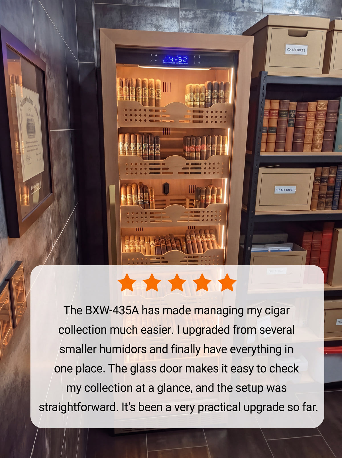 Home bar corner with cedar cigar storage