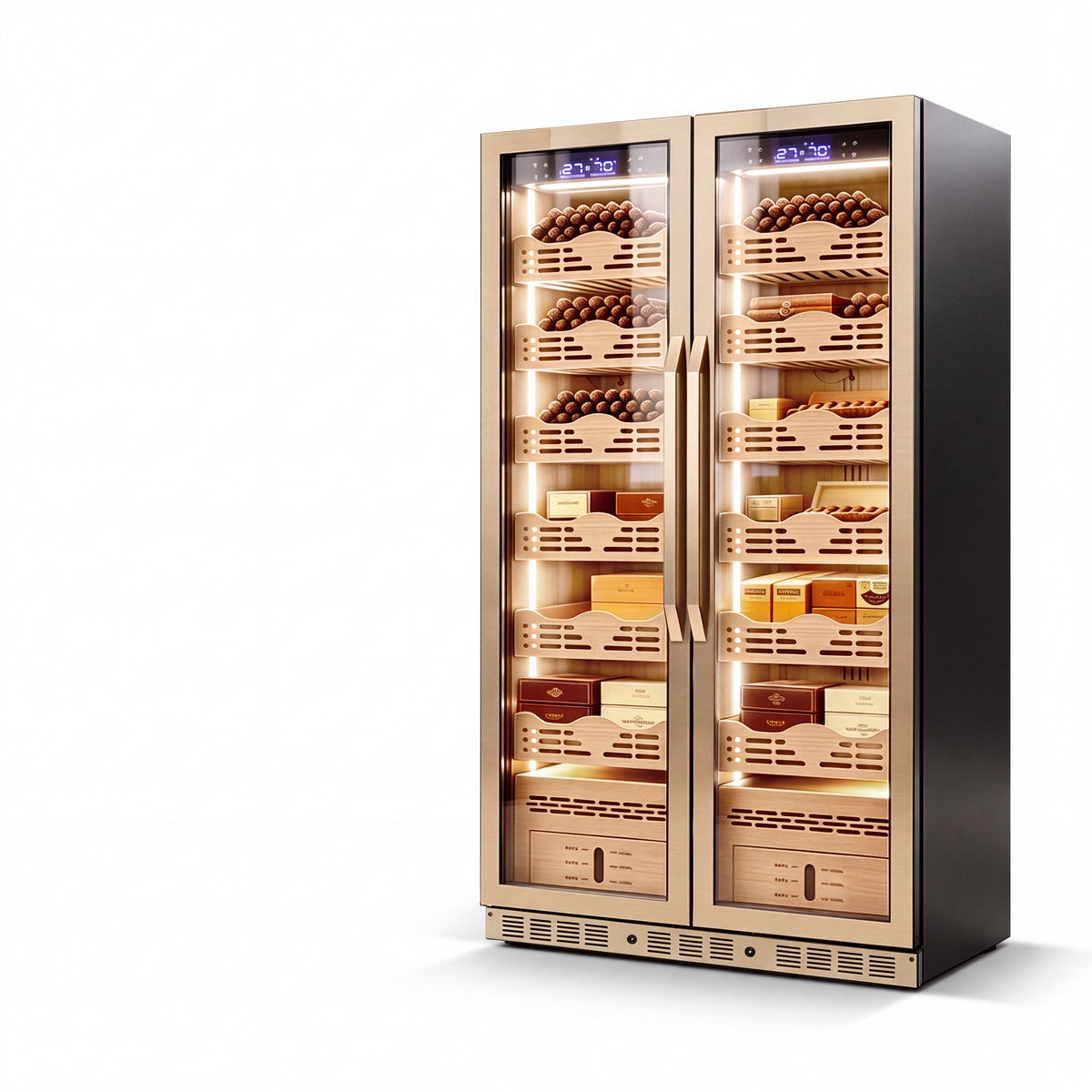 BALANS BX-650 360L Dual-Zone Smart Cigar Humidor Cabinet – Spanish Cedar, WiFi Control