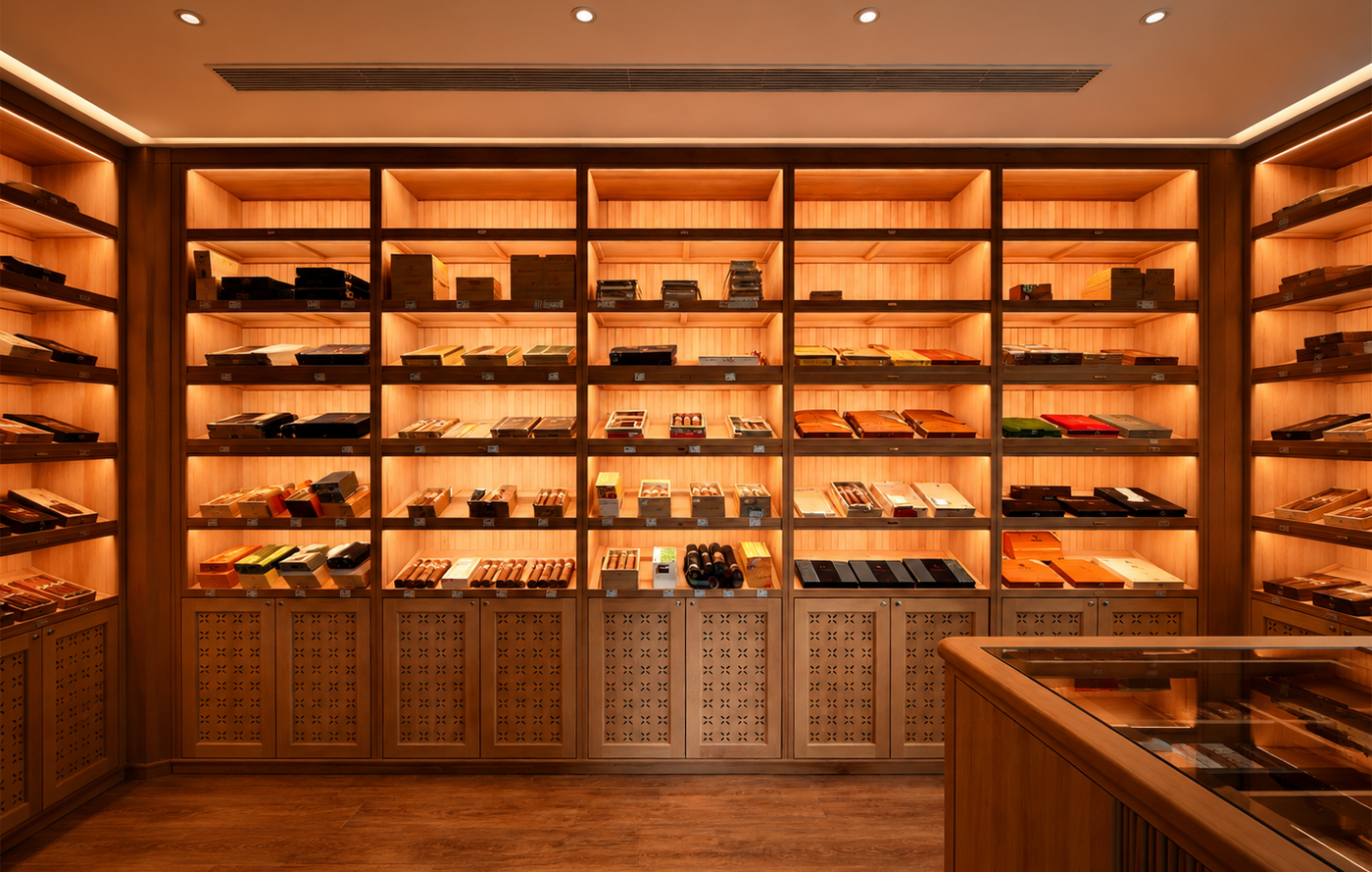 Luxury estate lounge with cigar room ambience