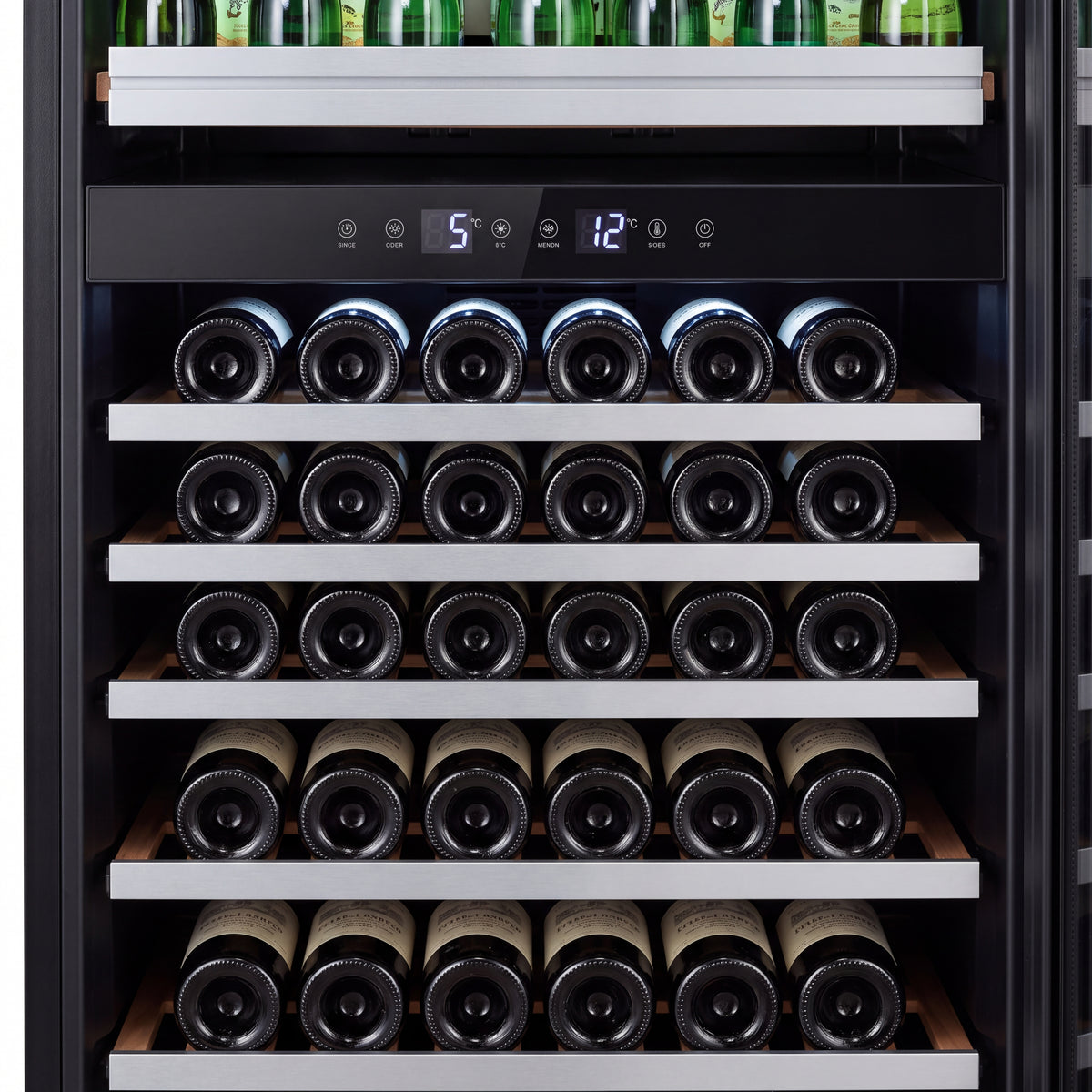 BJ-608WD wine and beverage cooler interior storage shelves