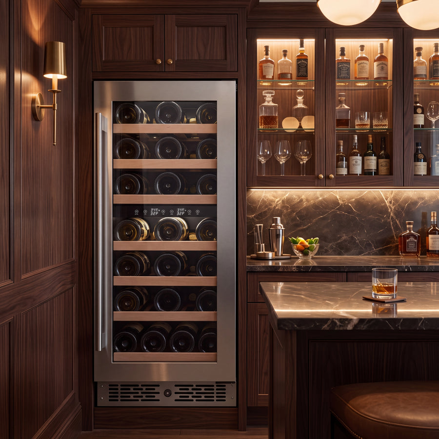 BALANS JC-96WD Dual Zone Wine Cooler | 23 Bottle Built-In Stainless Steel Wine Refrigerator
