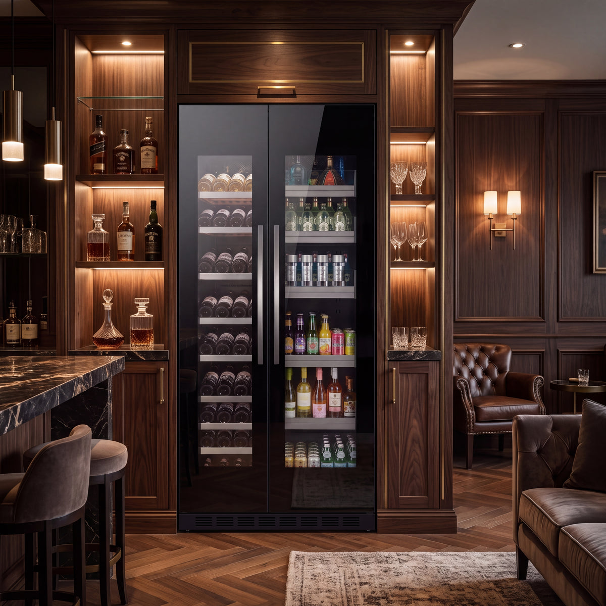 BALANS BJ-735WD 760L dual-zone wine and beverage cooler