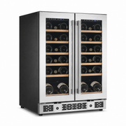 BALANS JC-110WD Premium Stainless Steel Dual-Zone Wine Cooler Refrigerator 40 Bottles with Dual Low-E Glass Doors