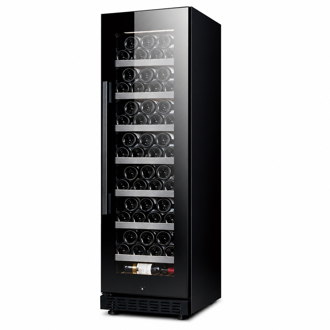 BALANS JC-188WS Black Wine Cooler 150L | 51 Bottle Built-In Wine Refrigerator with Wooden Shelves