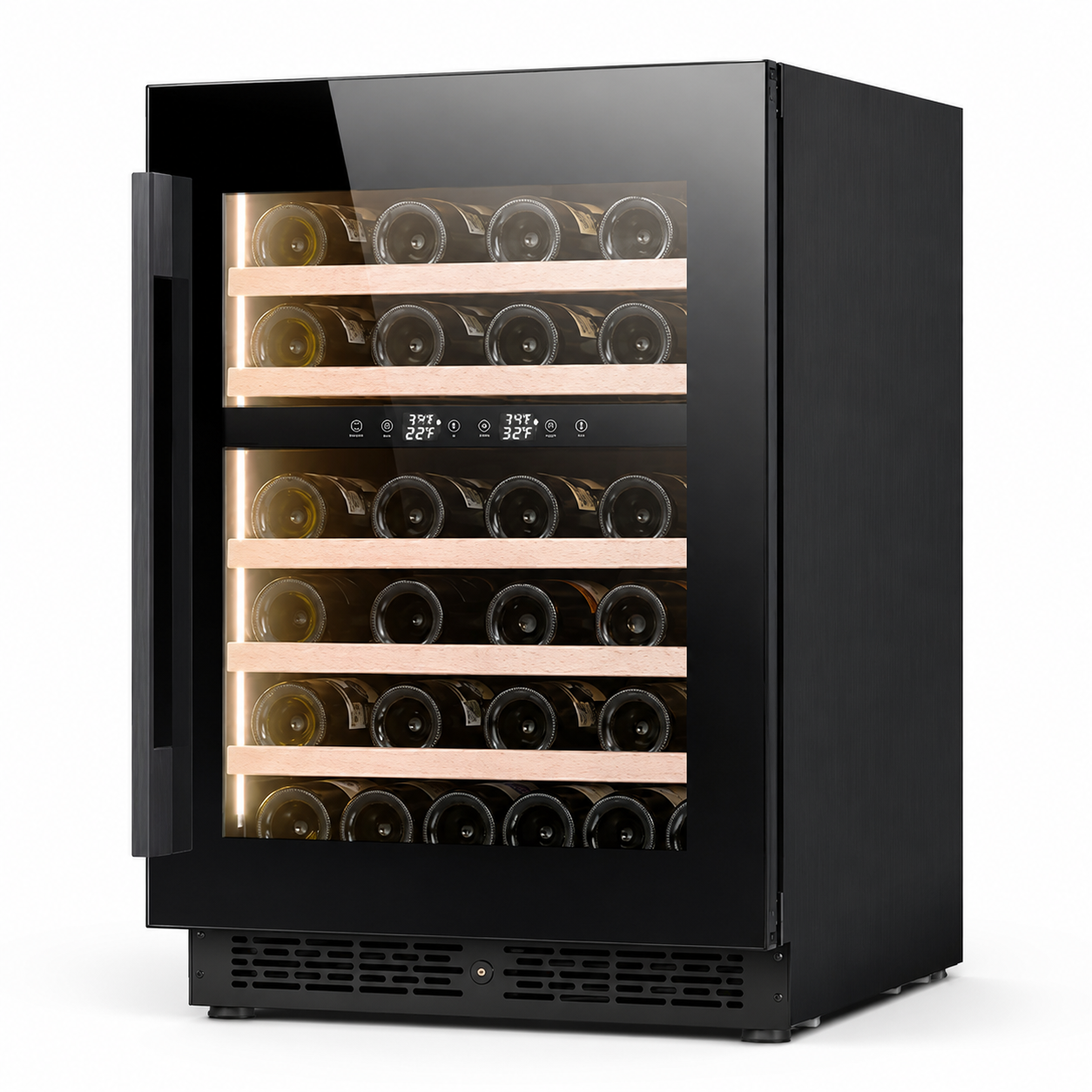 BALANS JC-130WD Premium Stainless Steel Dual-Zone Wine Cooler Refrigerator 41 Bottles with Low-E Glass Door