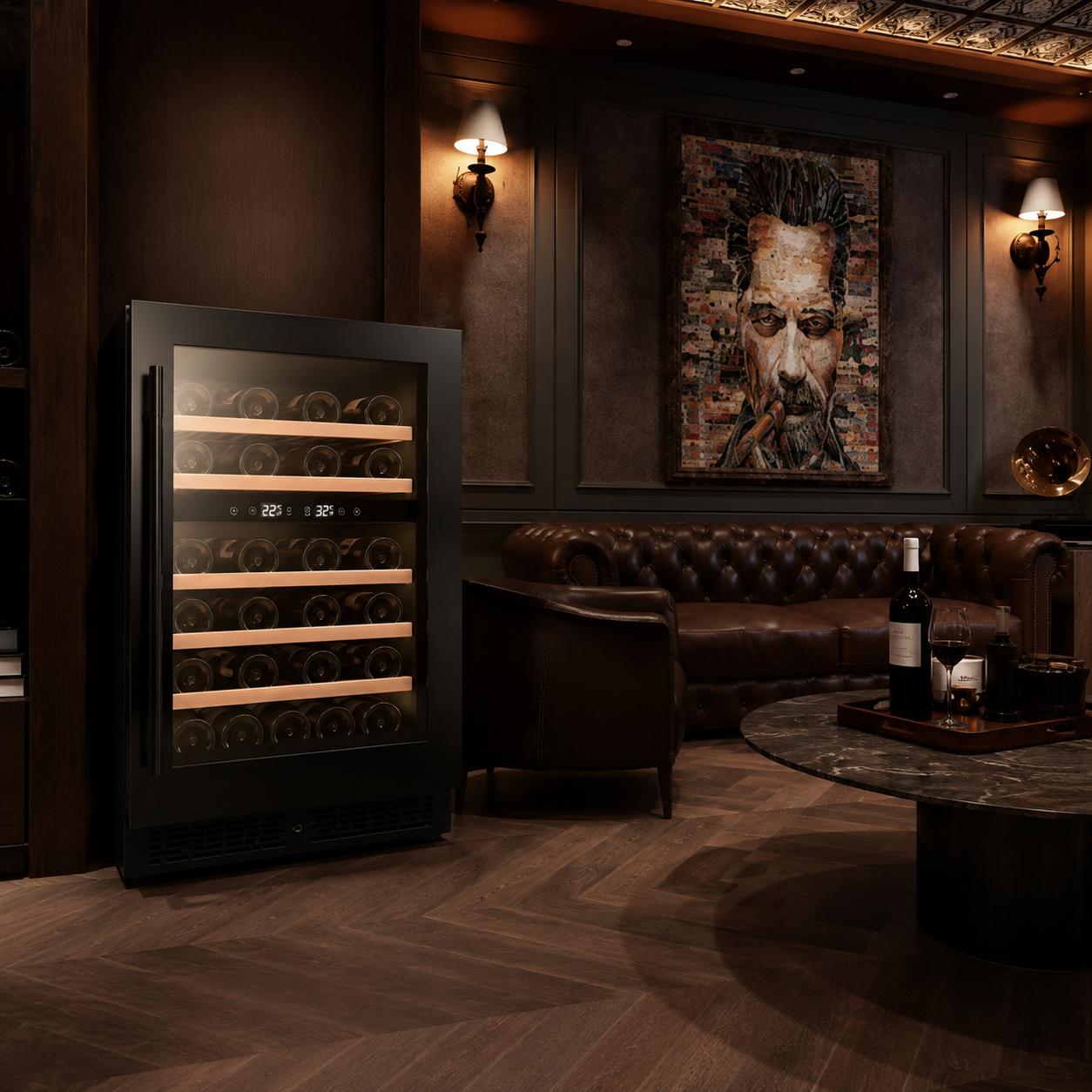 BALANS JC-130WD Premium Stainless Steel Dual-Zone Wine Cooler Refrigerator 41 Bottles with Low-E Glass Door