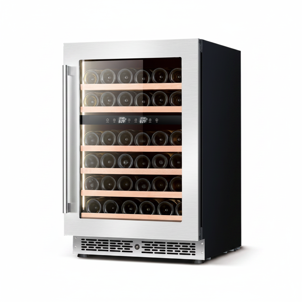 BALANS JC-130WD Dual Zone Wine Cooler | 34 Bottle Built-In Stainless Steel Wine Refrigerator
