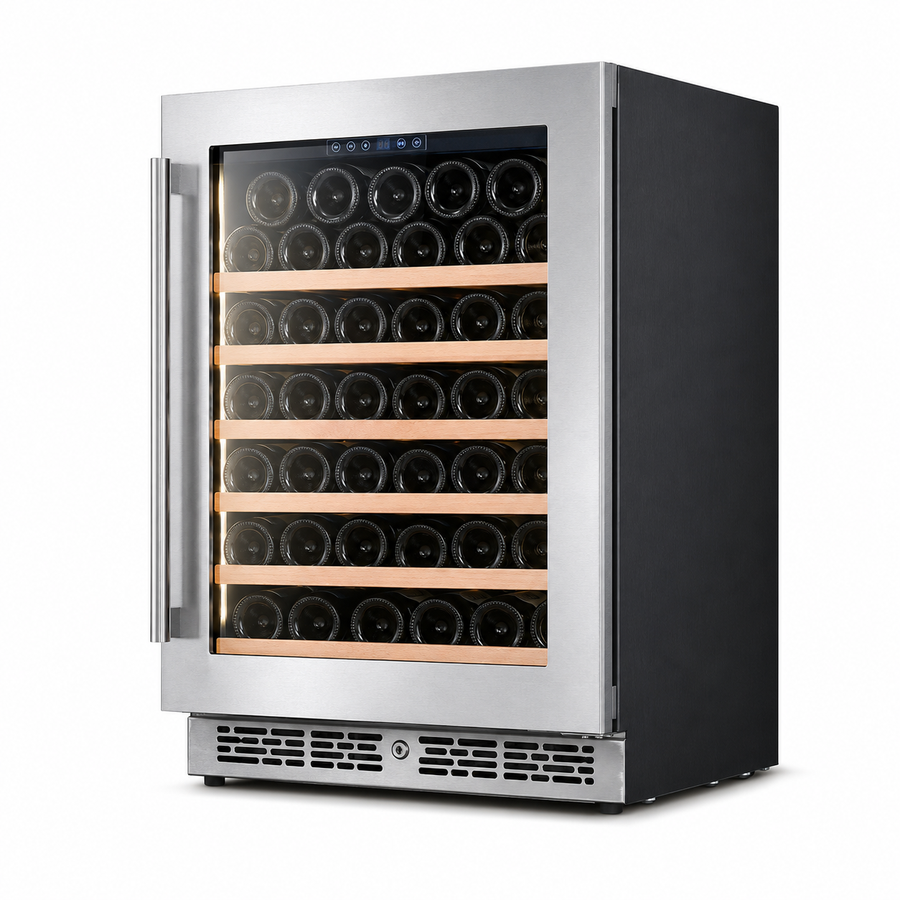 BALANS JC-130WS Premium Stainless Steel Wine Cooler Refrigerator 41 Bottles with Low-E Glass Door