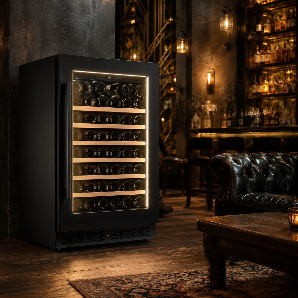 BALANS JC-130WS Premium Stainless Steel Wine Cooler Refrigerator 41 Bottles with Low-E Glass Door