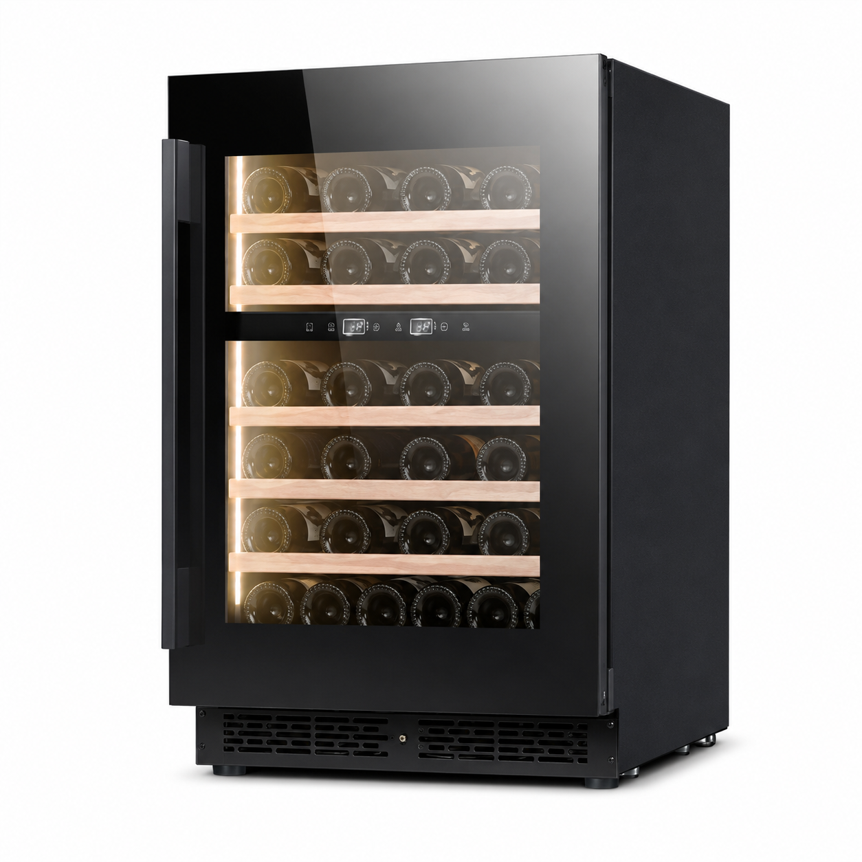BALANS JC-140WD Premium Stainless Steel Dual-Zone Wine Cooler Refrigerator 45 Bottles with Low-E Glass Door